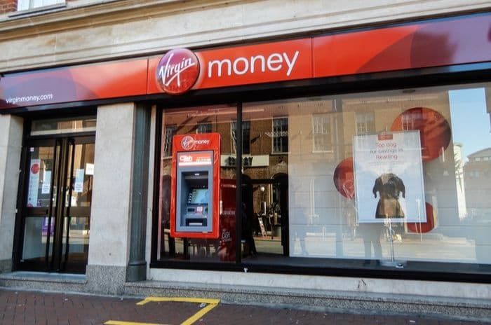 Virgin Money, a UK high-street bank, photographed from the street